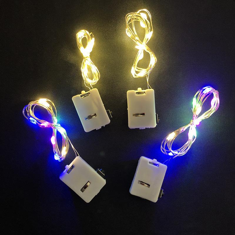 cross-border hot selling christmas ornamental festoon lamp gift box cake decoration copper wire lamp led battery box copper light string full figure