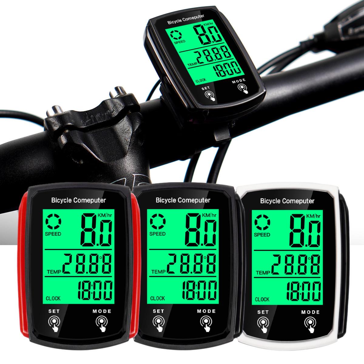 cnc bicycle luminous code meter wired english version backlight odometer highway mountain bicycle touch screen velometer