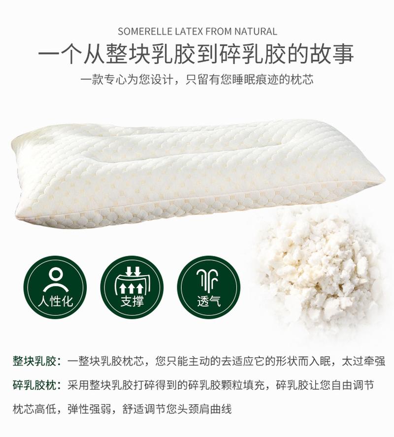 natural particle latex pillow adult sleep aid health care pillow student children neck pillow core factory wholesale gift Specification drawing