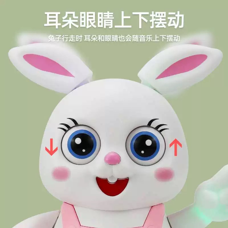 New children's electric singing and dancing cute rabbit toy, children's electric luminous toy Application Scenario