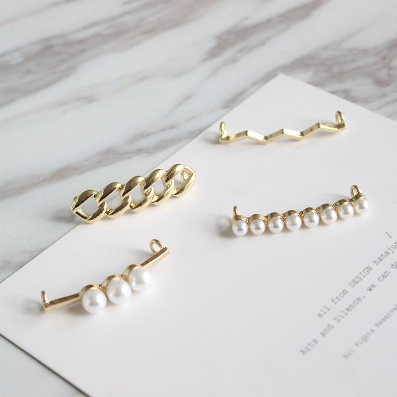 Japanese Small White Shoelace DIY Decorative Buckle Women Pearl Shoe Buckle Shoe Accessory Small Jewelry Accessories A- 1628
