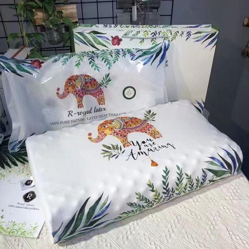 new royal thailand elephant latex pillow adult natural latex pillow neck pillow insert factory direct sales wholesale delivery full figure
