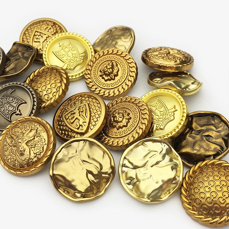 Women's Men's Versatile Trench Coat and Overcoat Coat Sweater Deer Head Lion Head Button High-Grade Metal Irregur rge Buttons full figure