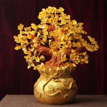 mu rui creative home decoration citrine tree fortune tree resin money bag money tree home decoration crafts