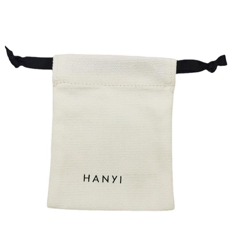 factory wholesale fiberglass canvas drawstring bundle environmental friendly muslin bag jewelry packaging small cloth bag jewelry storage bag Item Picture