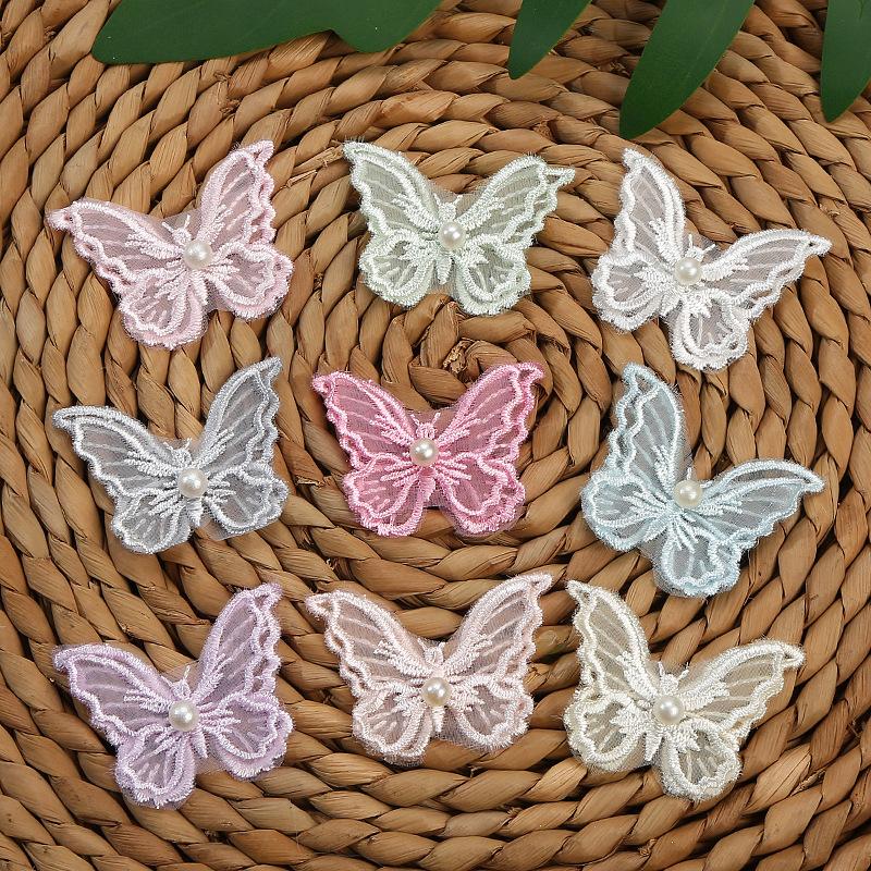 new single flower 3.5x4. 8cm multi-color three-dimensional pansy polyester lace diy accessories wedding lace wholesale details Picture