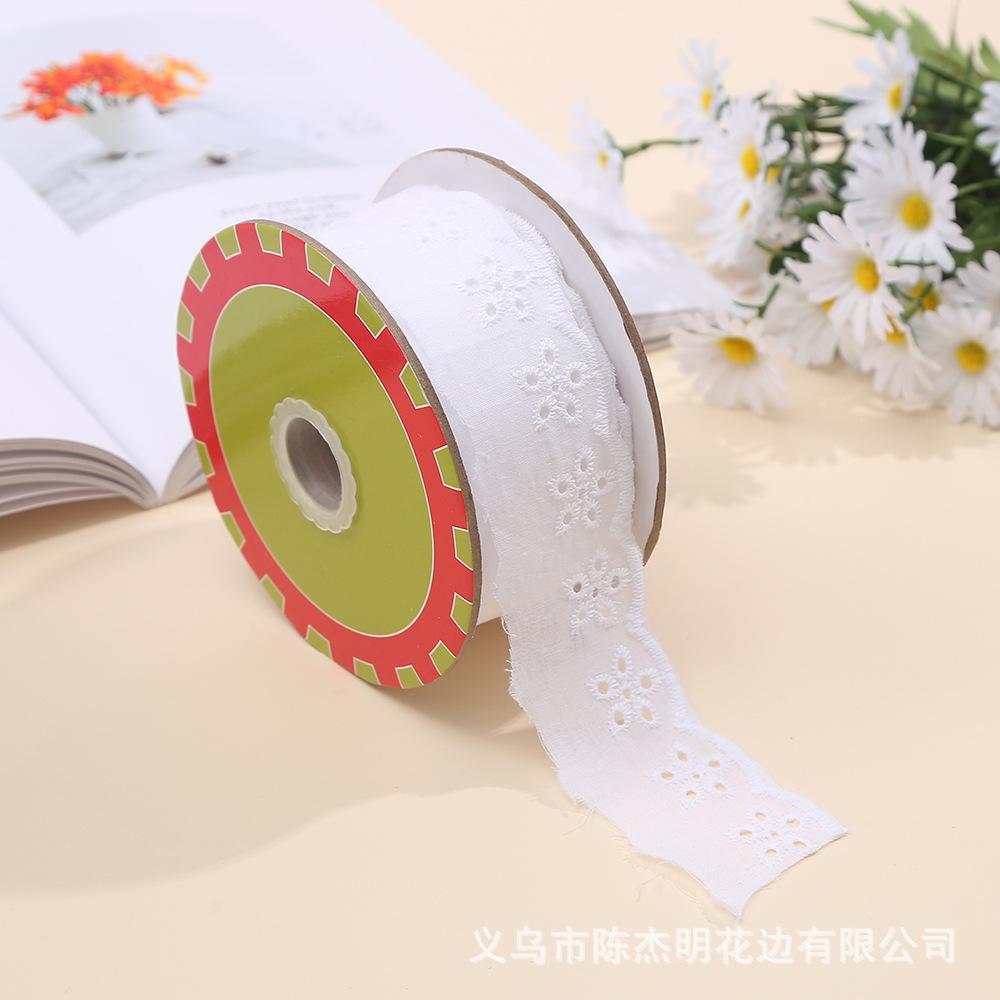 White Knitted Fabric Translucent Ribbon DIY Clothing Curtains Pillow Textile Accessories Embroidery Lace Material in Stock