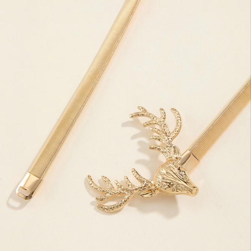 taobao new single deer head decoration metal elastic waist chain women's sweet fashion spring waist chain // d Specification drawing