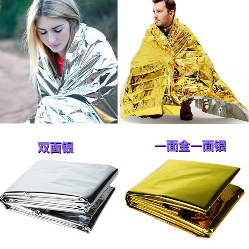 outdoor supplies anti-temperature emergency blanket survival equipment cold-proof warm emergency blanket pet aluminum film insulation blanket wholesale