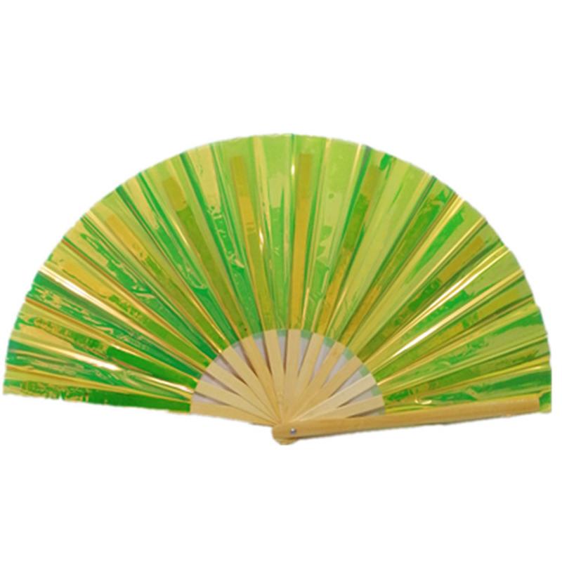 spot pvc laser film 10-inch fan sound fan 33cm large bamboo fan large size kung fu fan