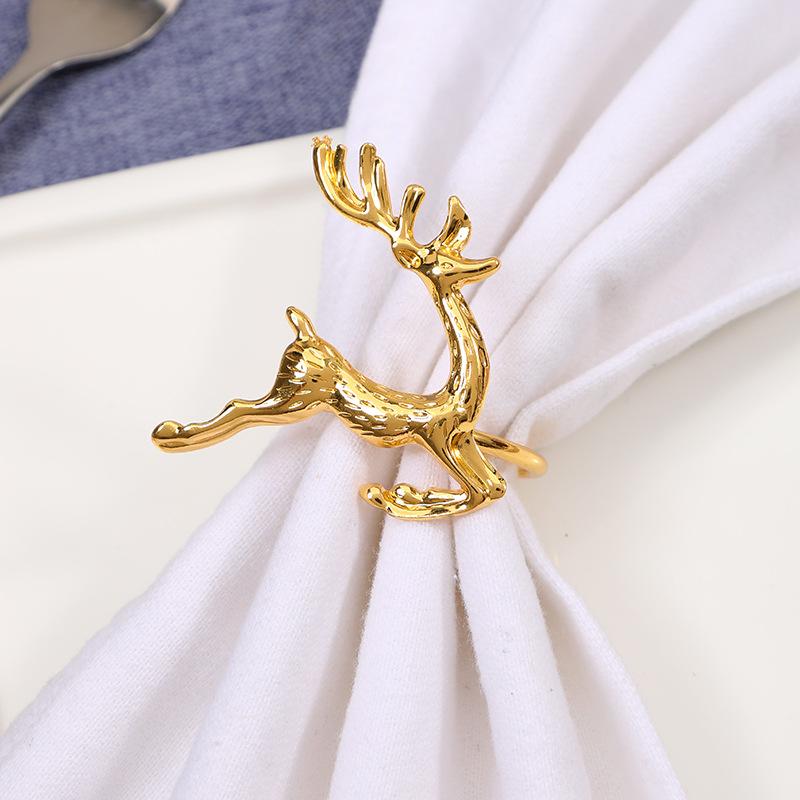 christmas high-end western restaurant christmas metal christmas deer elk napkin buckle napkin ring napkin ring full figure