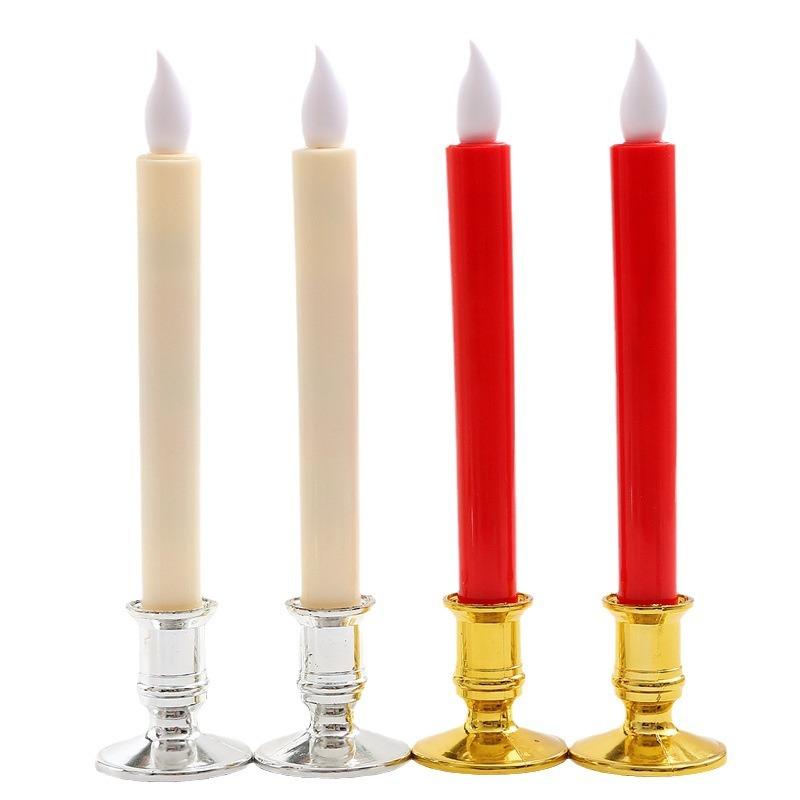 long brush holder electronic led candle light smokeless simulation flame head candle church wedding venue atmosphere layout props Item Picture