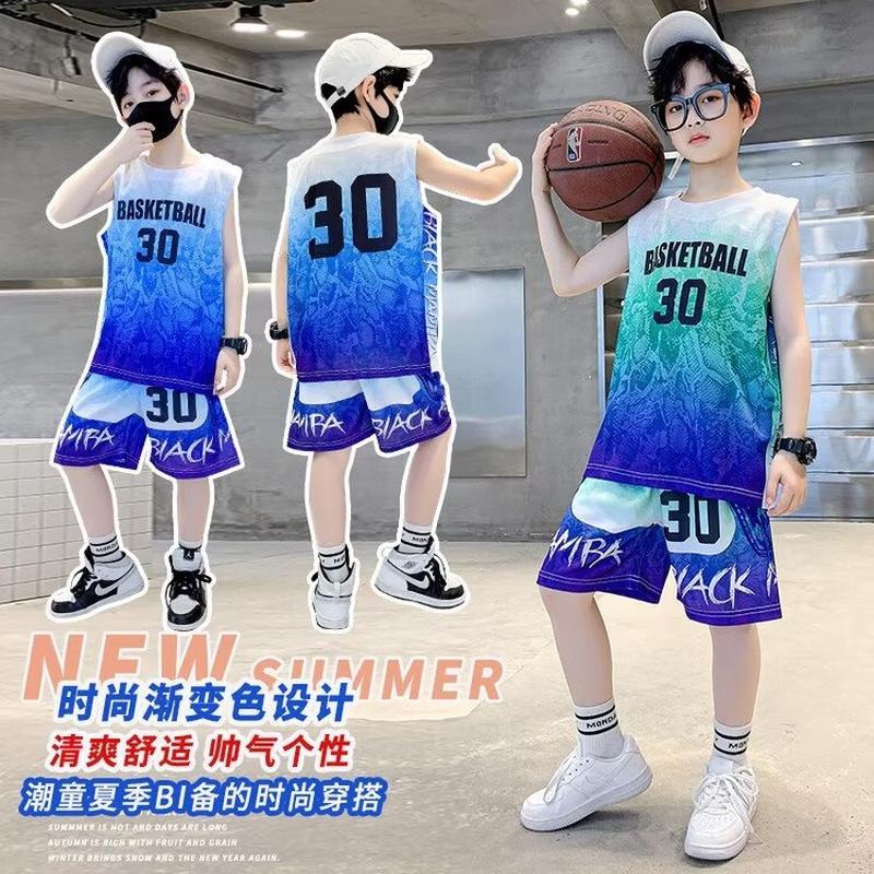 Boys' Basketball Clothes Quick-Drying Sports Suit Sleeveless Summer Vest Children Boys' Middle and Big Children Kobe Jersey Fashion Brand