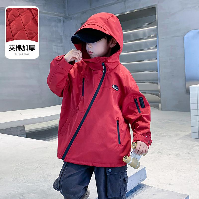 boys winter clothing three-proof parka cotton-padded clothes 2023 new children's thick jacket puffer jacket medium and large childhood clothes