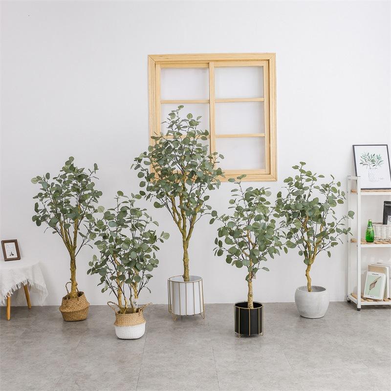 simulation money tree home office eucalyptus tree window floor pot decoration green plant fake tree