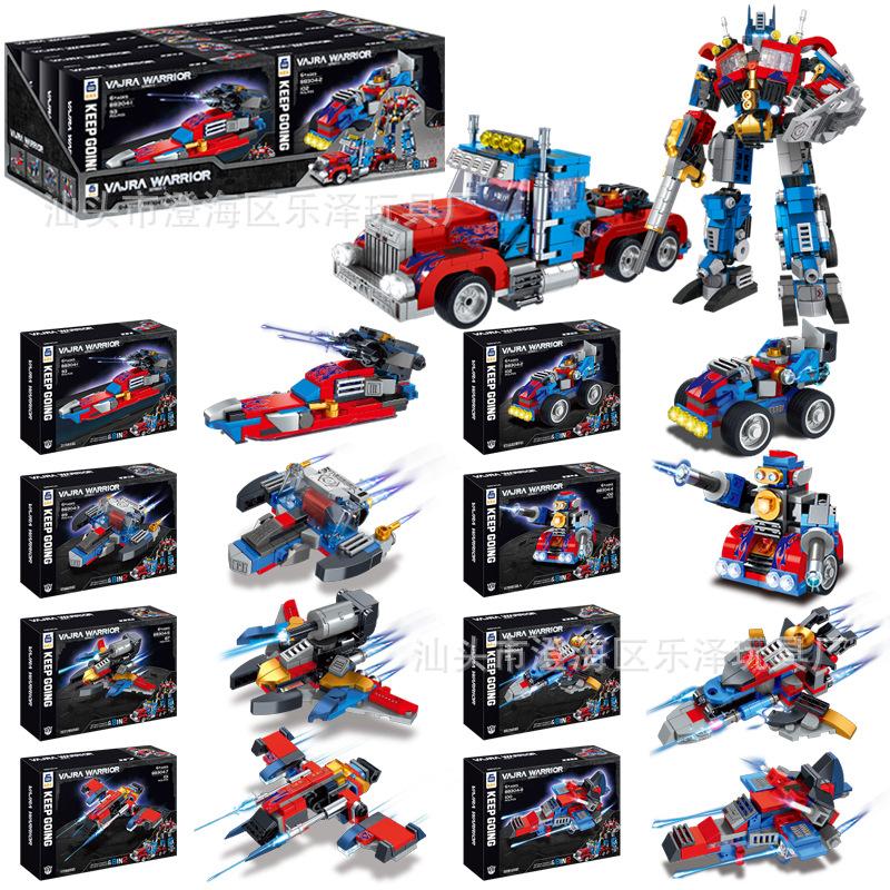 compatible with lego assembled building blocks china 8-in-1 transformer diy small particles children's educational toys gifts wholesale