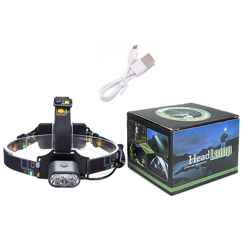 Cross-Border Led Working Headlamp Head-Mounted USB Chargable Lithium Battery Headlamp Waterproof Outdoor Fishing Major Headlamp details Picture