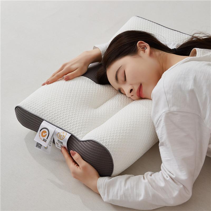 wholesale pillow pillow core three-dimensional traction cervical pillow gift latex pillow fiber pillow group purchase delivery quantity discounts Specification drawing