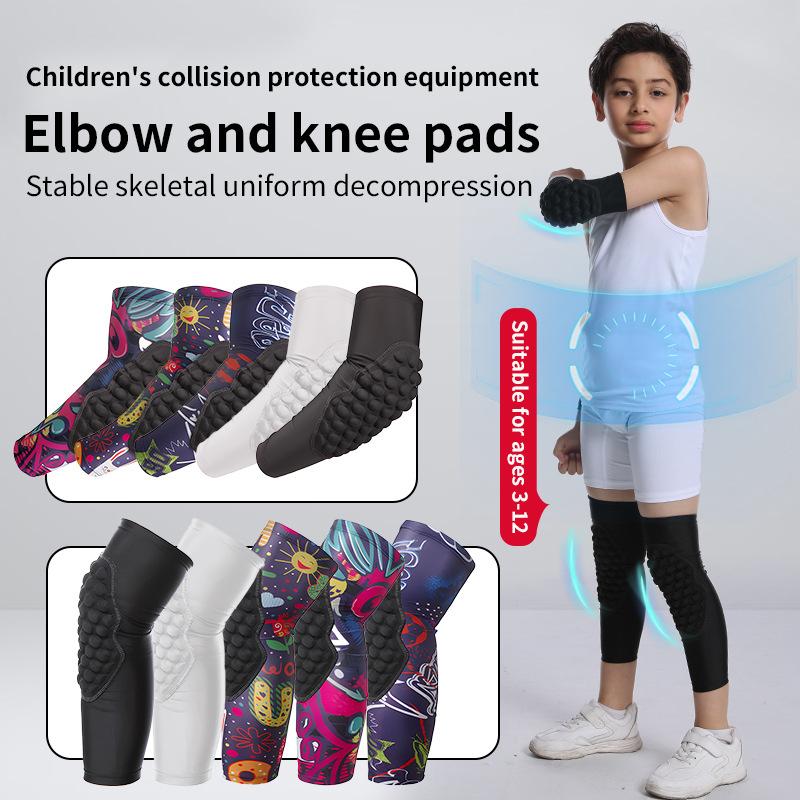 children's comfortable lycra anti-collision sports kneecaps arm guard basketball football goalkeeper breathable high elastic sports protective gear