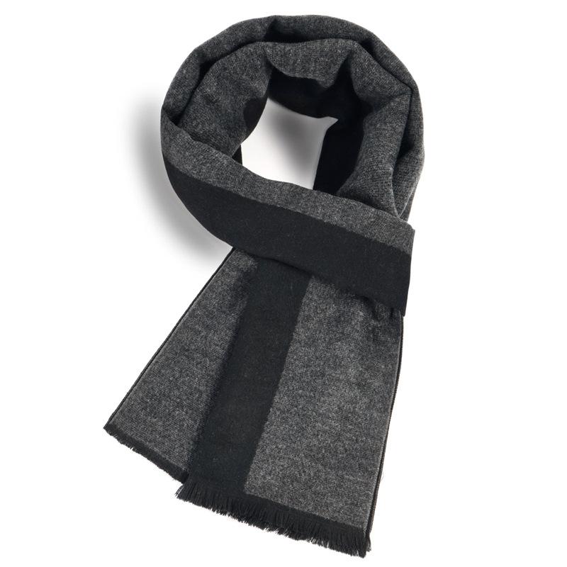 new men's scarf winter thermal long cashmere-like scarf versatile simple plaid for men factory wholesale customization