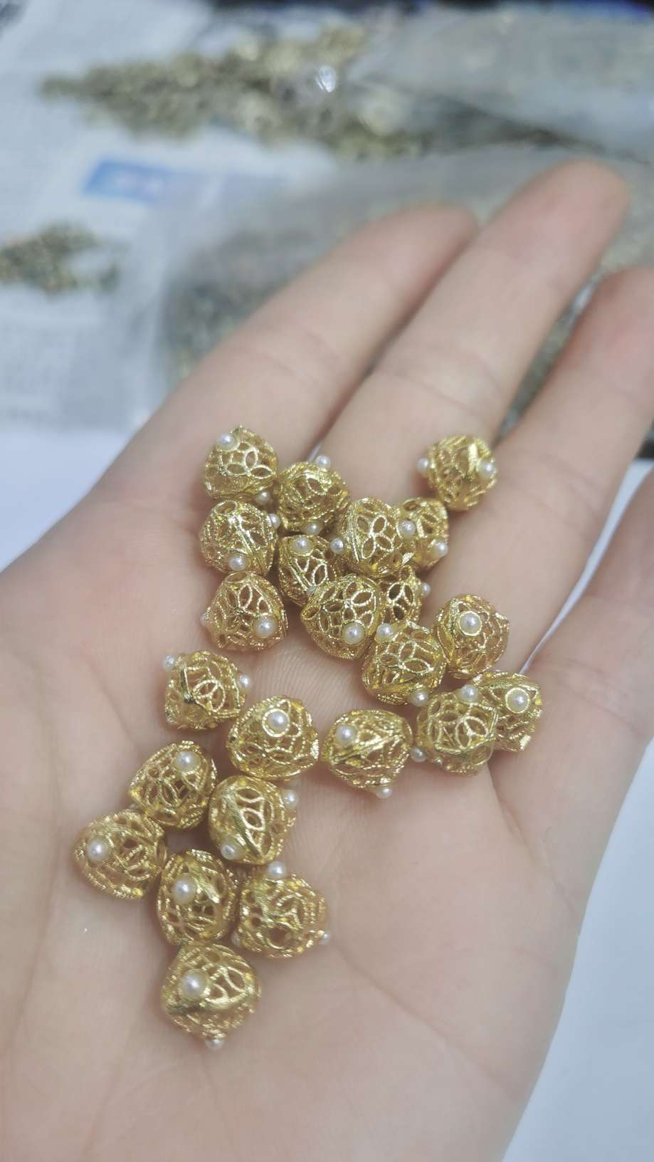 Fashionable and versatile styles, copper accessories, three zongzi pearls details Picture