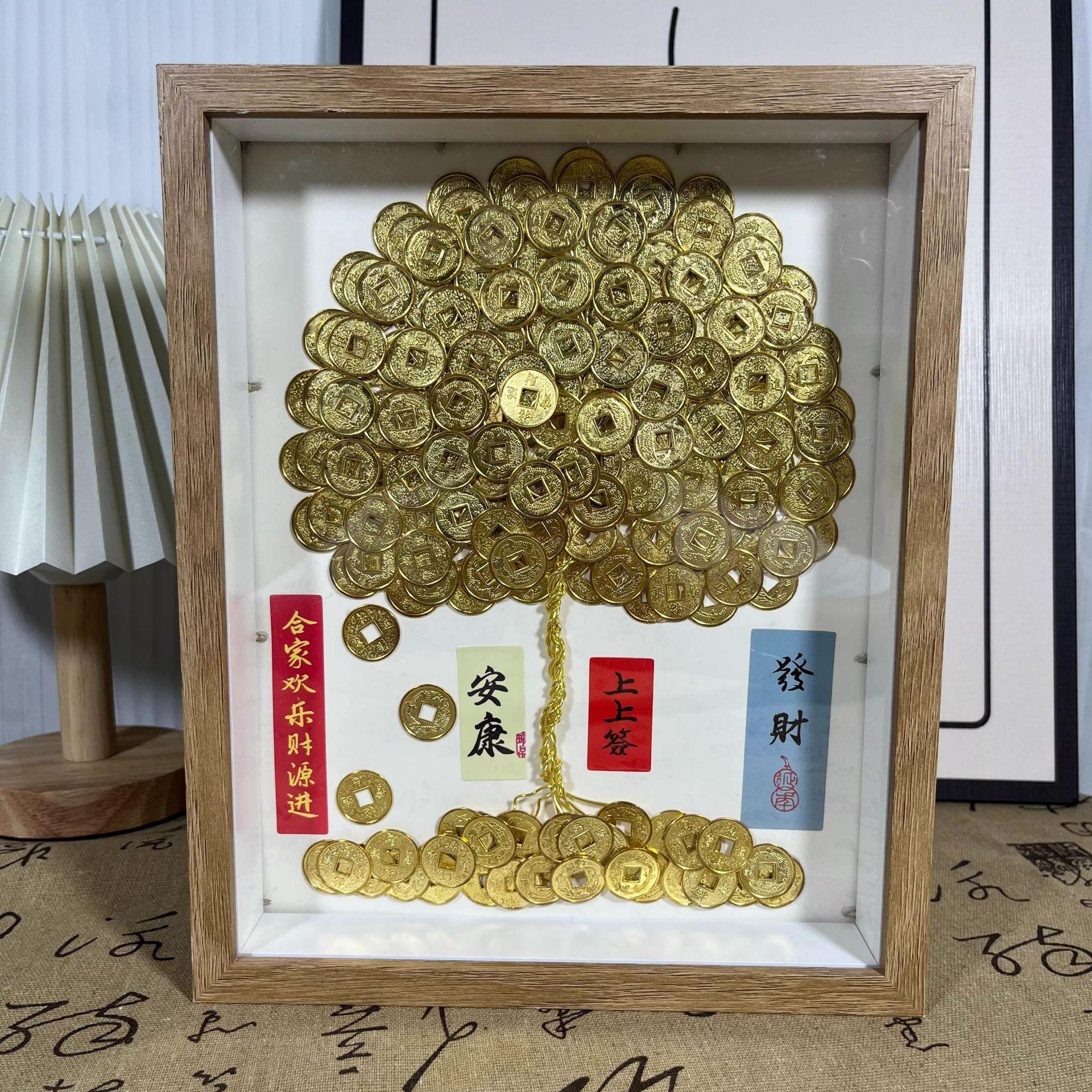 diy money tree opening fortune gold coin swing hallway gift fortune photo frame handmade money tree photo frame decoration diy Application Scenario
