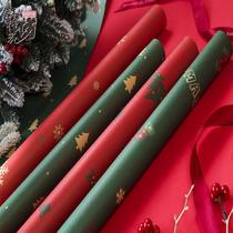 christmas flowers wrapping paper rose bouquet flower wrapping material waterproof thicken kraft paper christmas wrapping paper wholesale