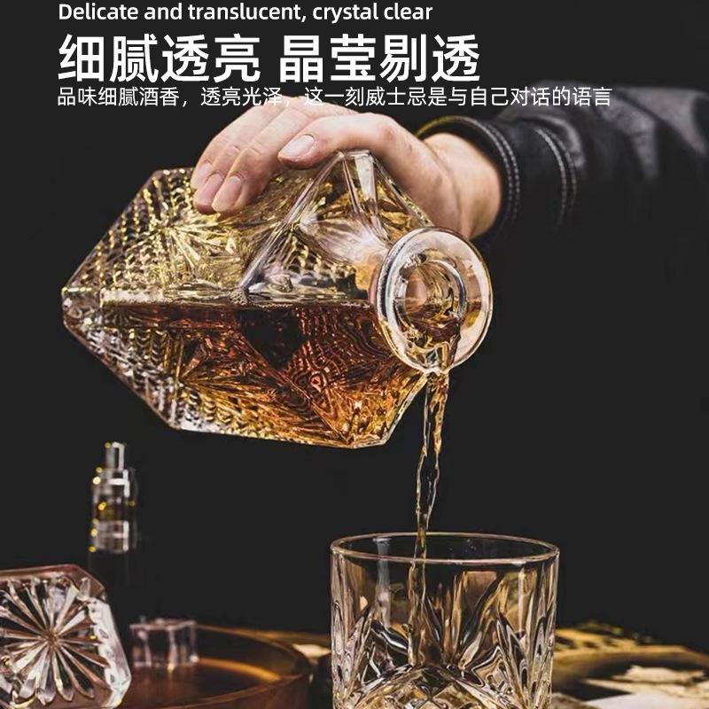 刻花威士忌杯 水晶酒樽酒杯套装威士忌酒杯礼盒 亚马逊热卖洋酒杯细节图