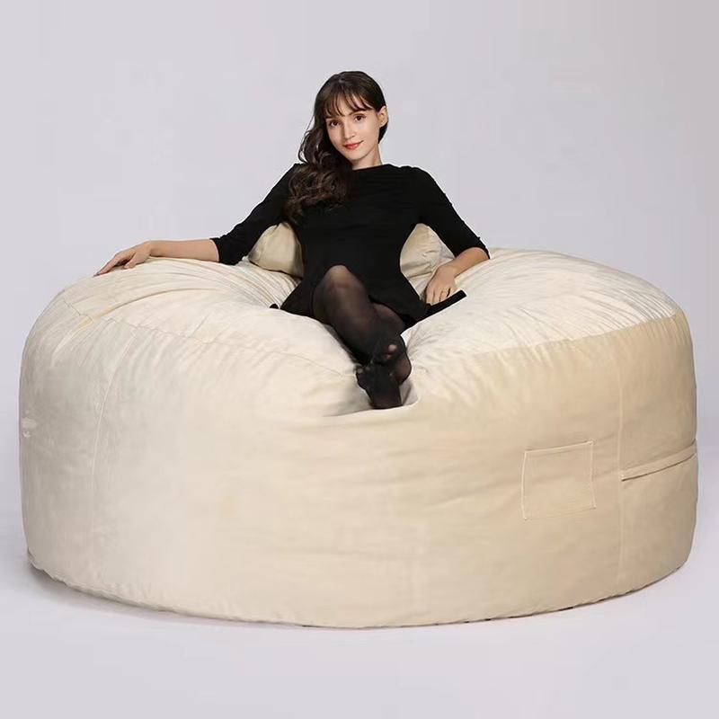 new simple modern super soft fabric sofa bean bag sleeping and lying large round bed lazy sofa large bed
