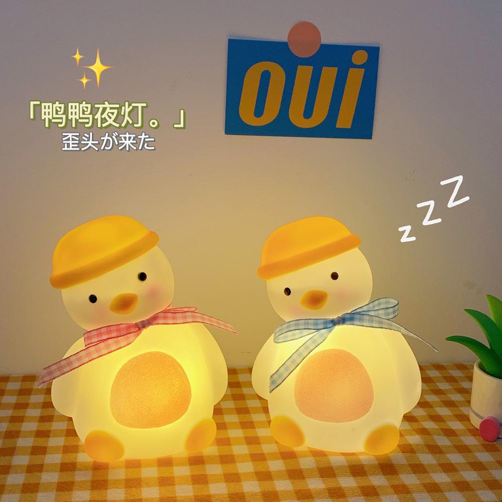 ins bedroom girl led small night lamp cute head tilt little duck room bedside lamp decoration dormitory creative gift