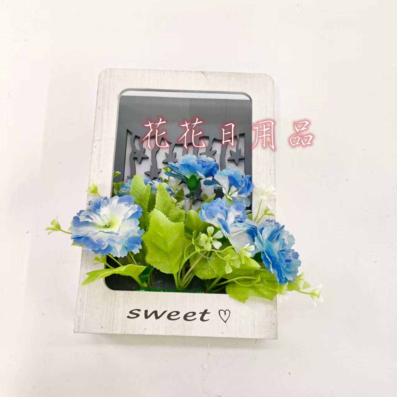 仿真花假花盆景木头盒子康乃馨挂件摆件装饰品详情6