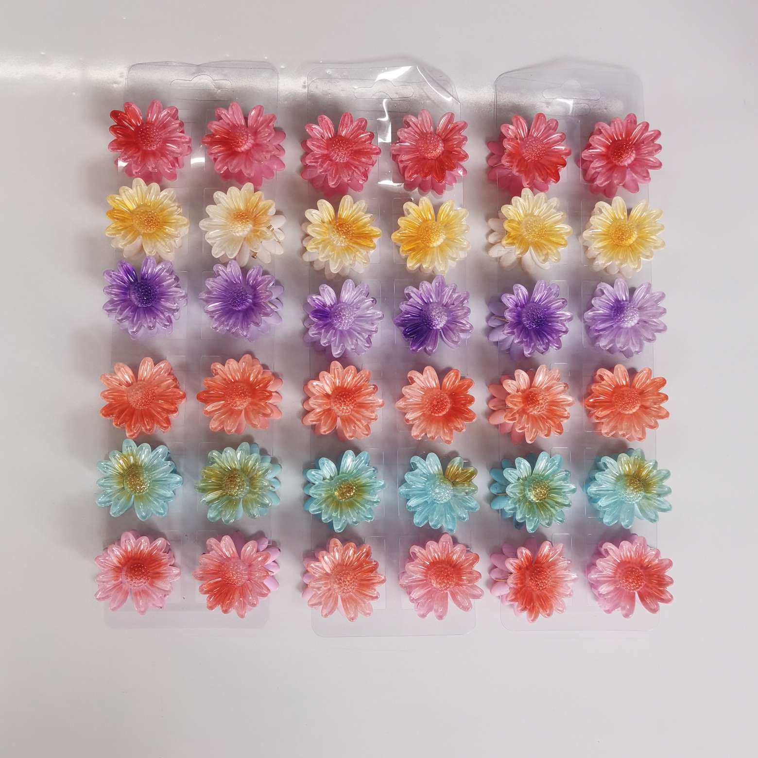 3.2 cm popular internet-famous back-sprayed 6-color sunflower frangipani detail image 4