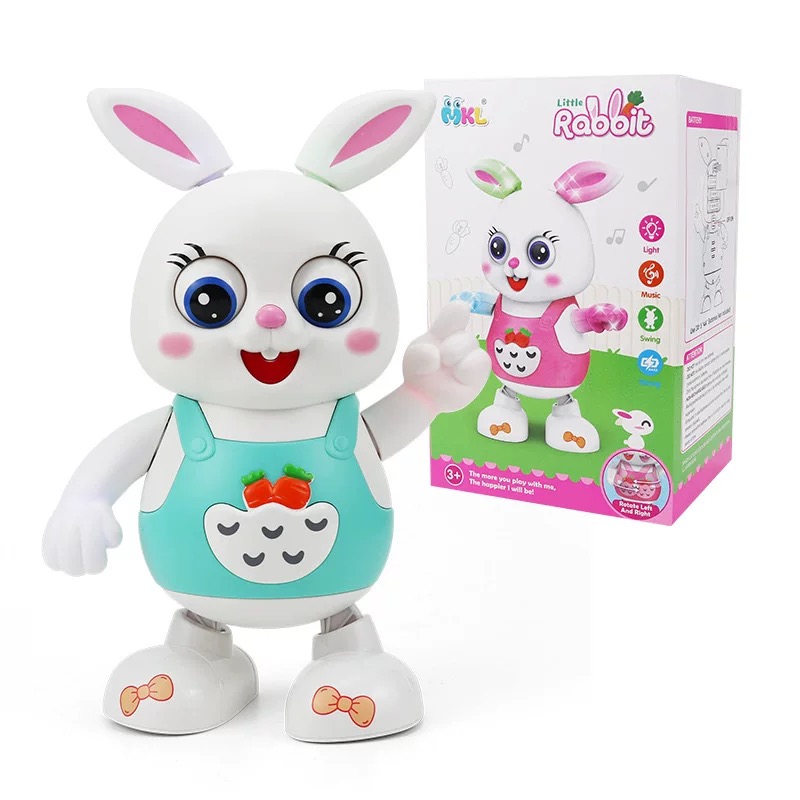 New children's electric singing and dancing cute rabbit toy, children's electric luminous toy Item Picture