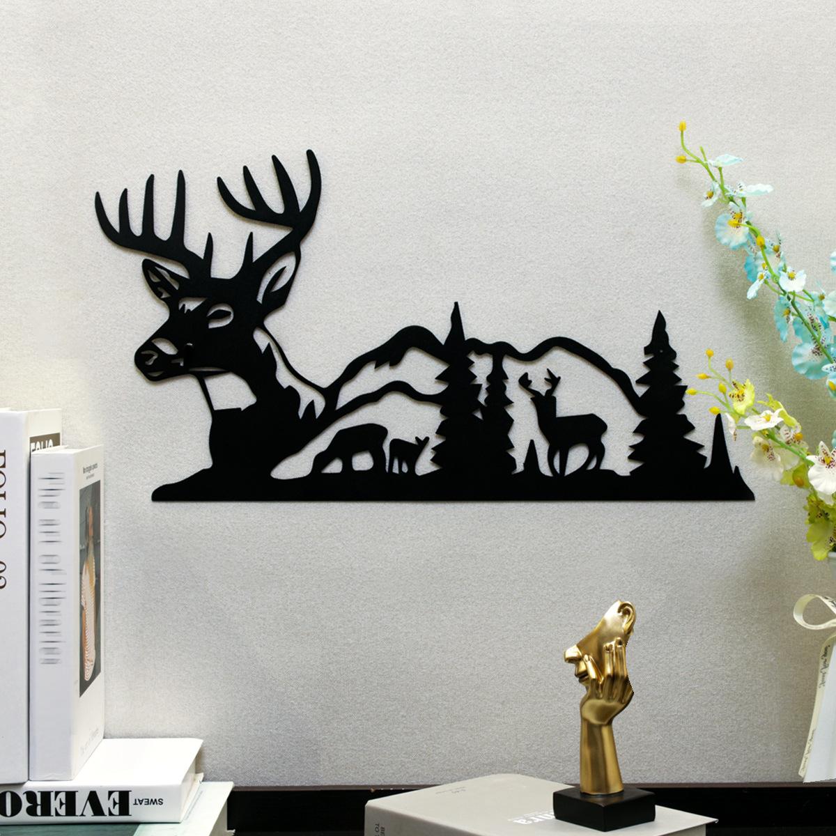deer theme metal wall art modern wall decoration kindergarten living room nursery bedroom decoration office dining room