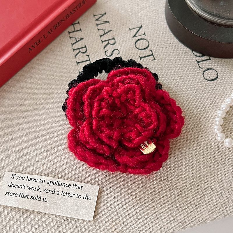 Cute red rose flower clips, New Year red handcrafted flower art hair clips, Chenmo accessories, hair clips wholesale detail image 9