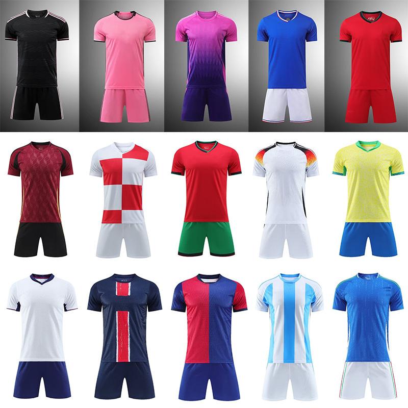 wholesale cross-border club soccer suit set children adult retro jersey short sleeve foreign trade training wear summer