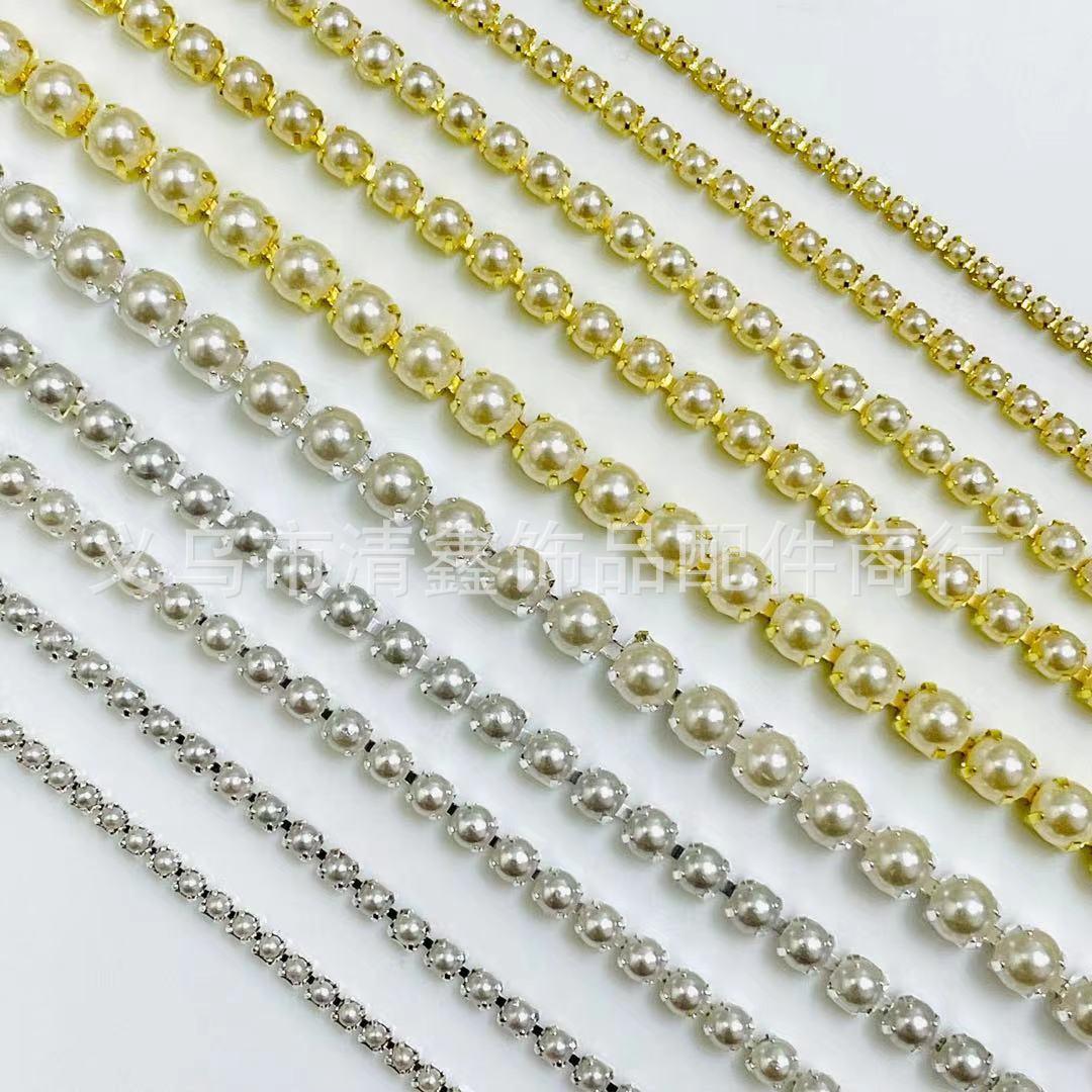 pearl chain claw chain drill chain copper paw pearl claw chain drill chain diy hair bow jewelry accessories accessories