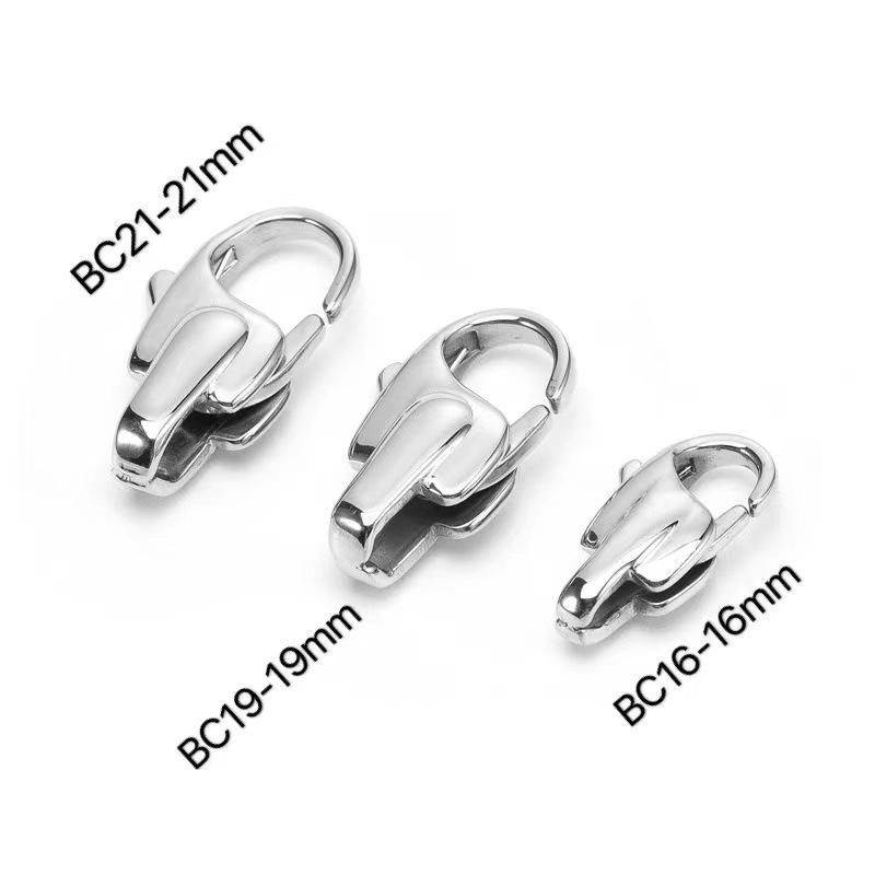spot supply stainless steel 316l lobster buckle necklace buckle fully polished diy bags leather rope jewelry accessories buckle