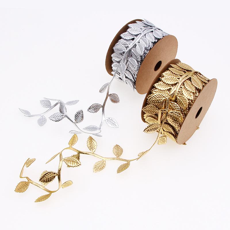 Ultrasonic Leaves Ribbon Gift DIY Lace Decoration Braid Flower Packaging Bow Accessories 10M