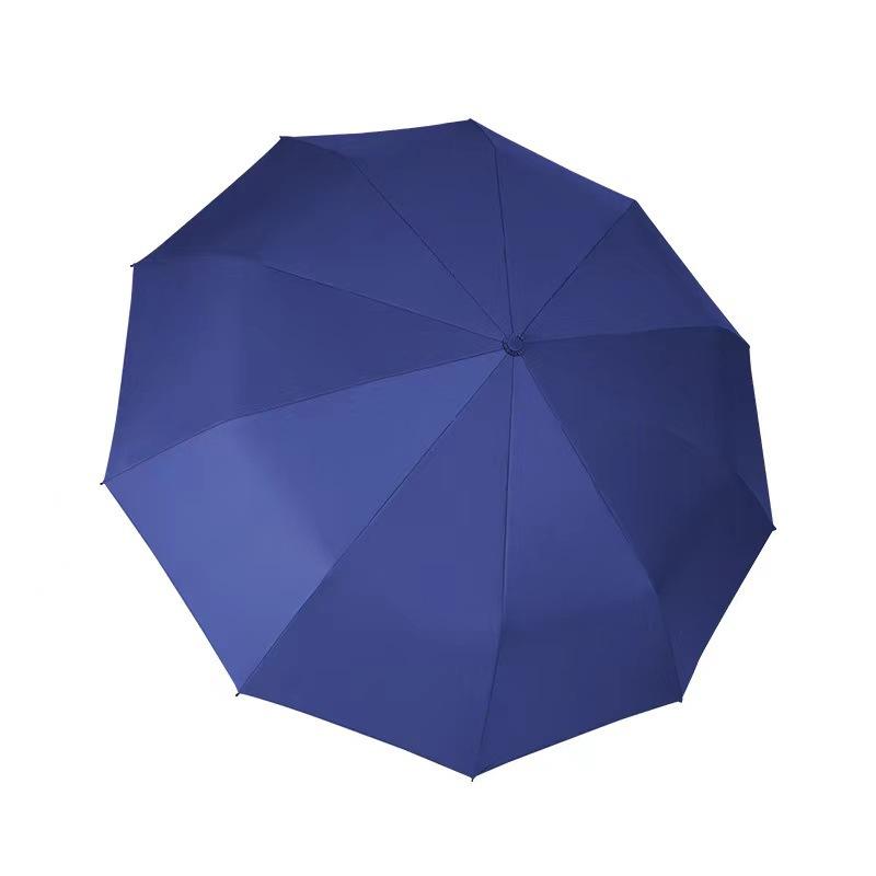 three-fold ten-bone black glue automatic led light flashlight umbrella rotatable automatic sun protection sunshade business umbrella Item Picture
