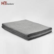 Wholesale Polyester Gray Army Blanket Outdoor Army Blanket Camping Blanket Simple Plain Nap Blanket