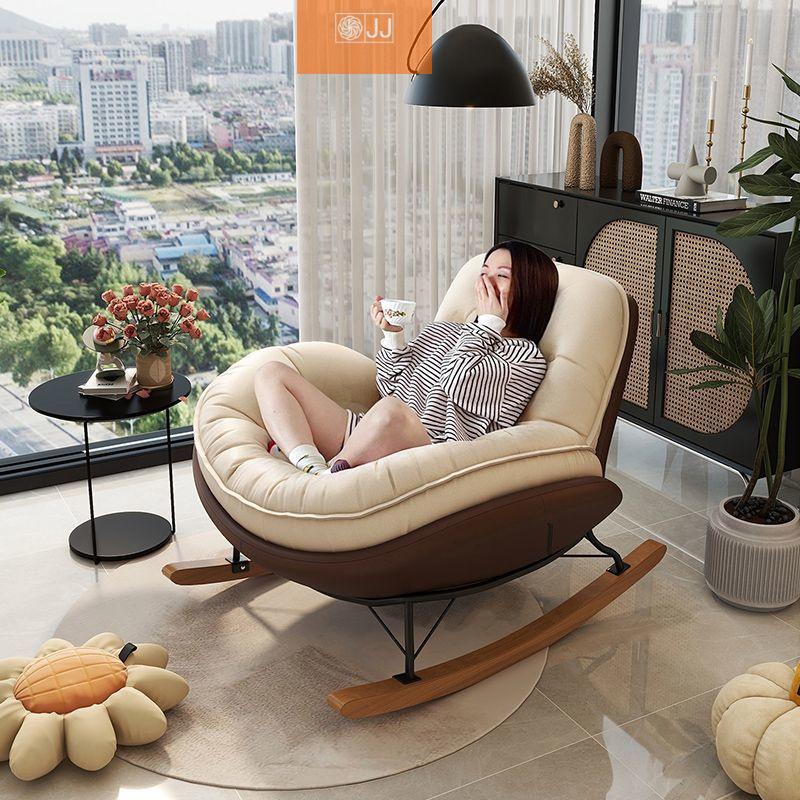lazy sofa rocking chair bedroom recliner adult living room single balcony leisure home rocking chair reclining couch Application Scenario