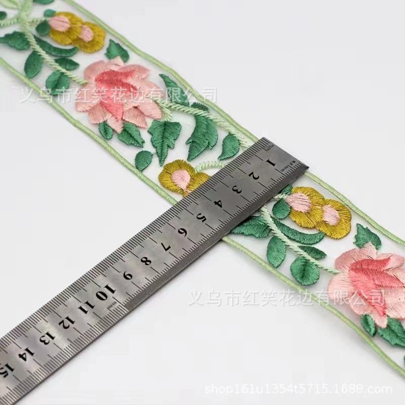 5cm wide color thickening embroidery organza bilateral lace diy hanfu ethnic style clothing knitted lace accessories Application Scenario