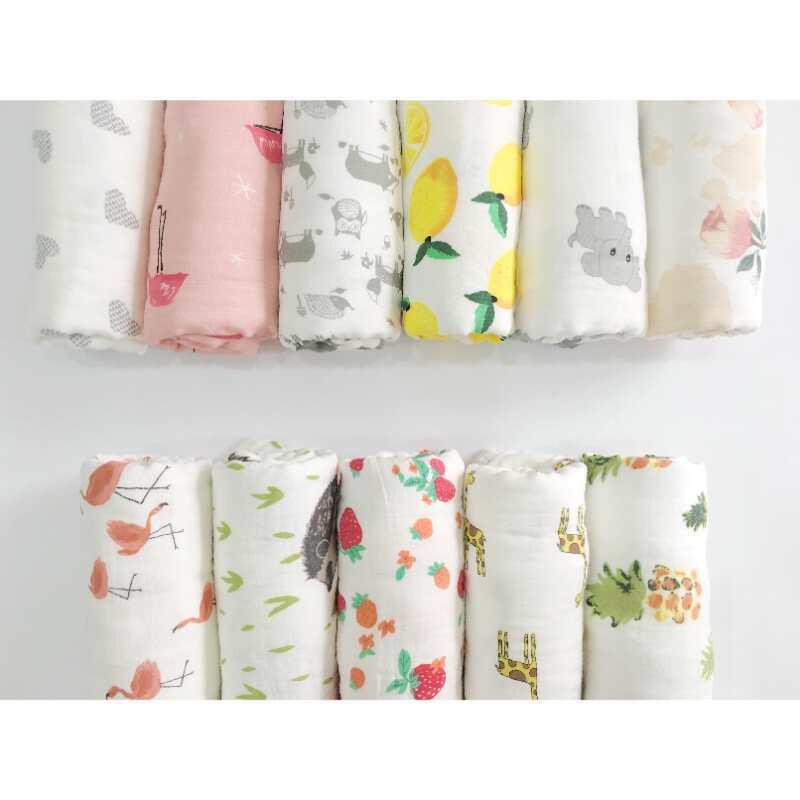 muslin cotton muslim printed double gauze wrap/printed double gauze throw blanket/baby wrap printed full figure