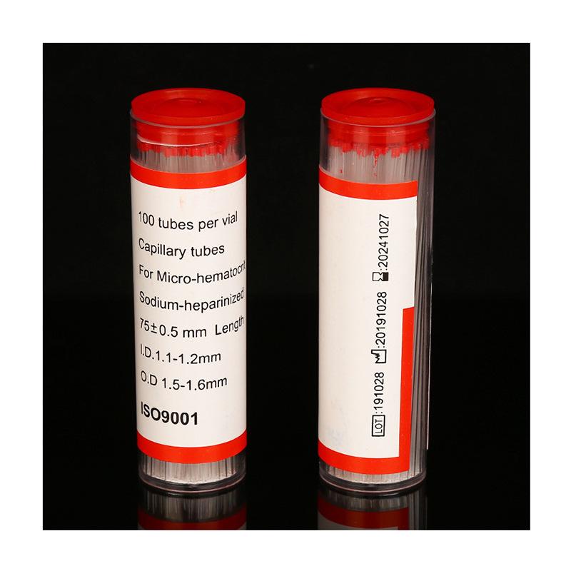 glass capillary blood collection tube glass capillary red standard spot sample blood collection sterilization medical disposable blood collection tube