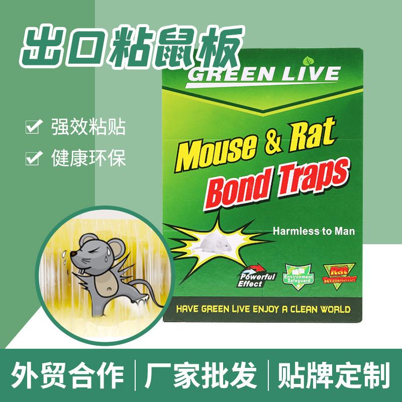 factory direct sales bai ling mouse sticker english green mouse trap sticker mouse sticking board mouse trapping mouse sticking board supply full figure