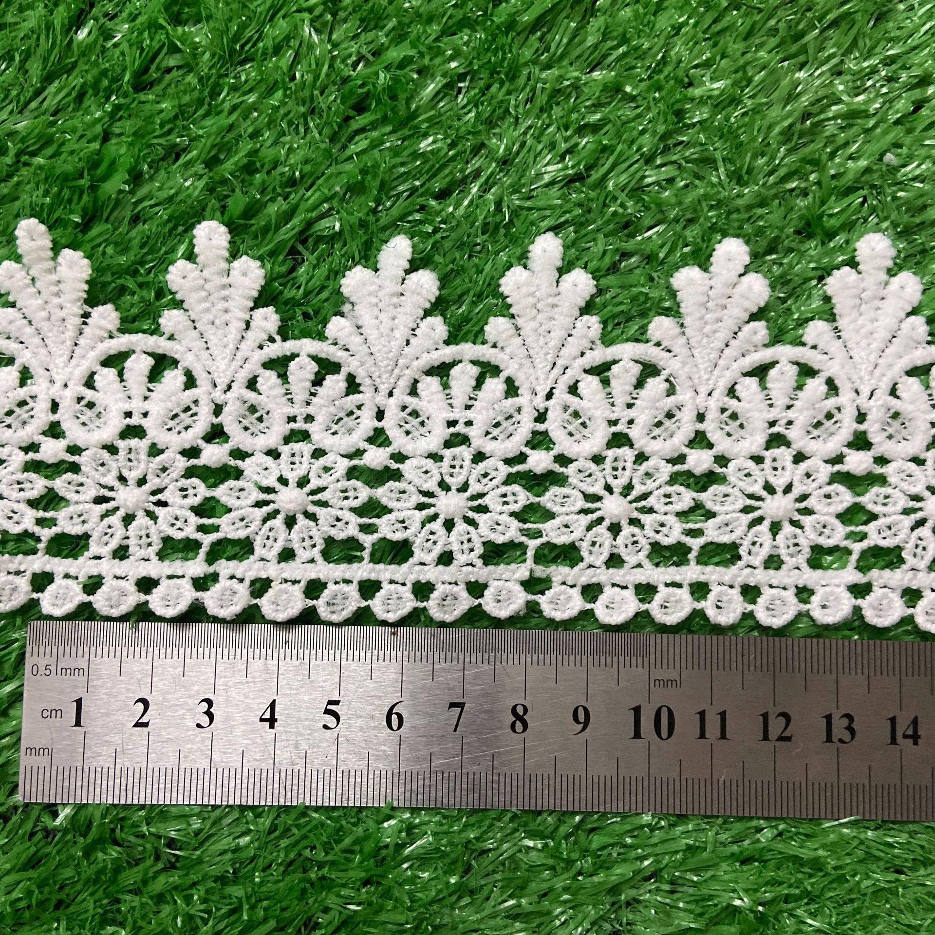 factory direct supply spot high quality lace water soluble milk silk embroidery lace embroidery accessories lace trim Specification drawing