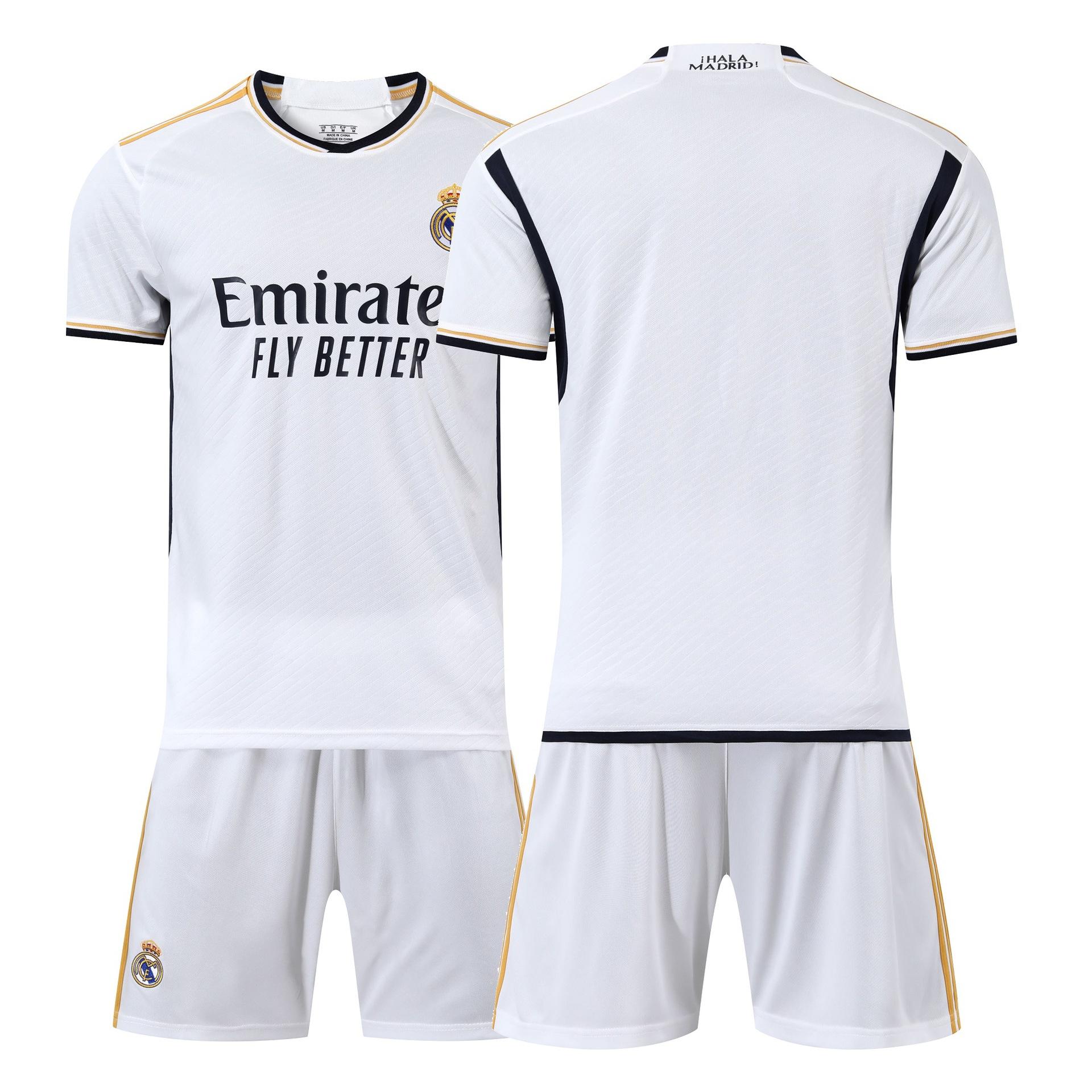 new season la liga soccer suit set men's printing no. 7 azar c luo jersey team uniform home printing racing suit