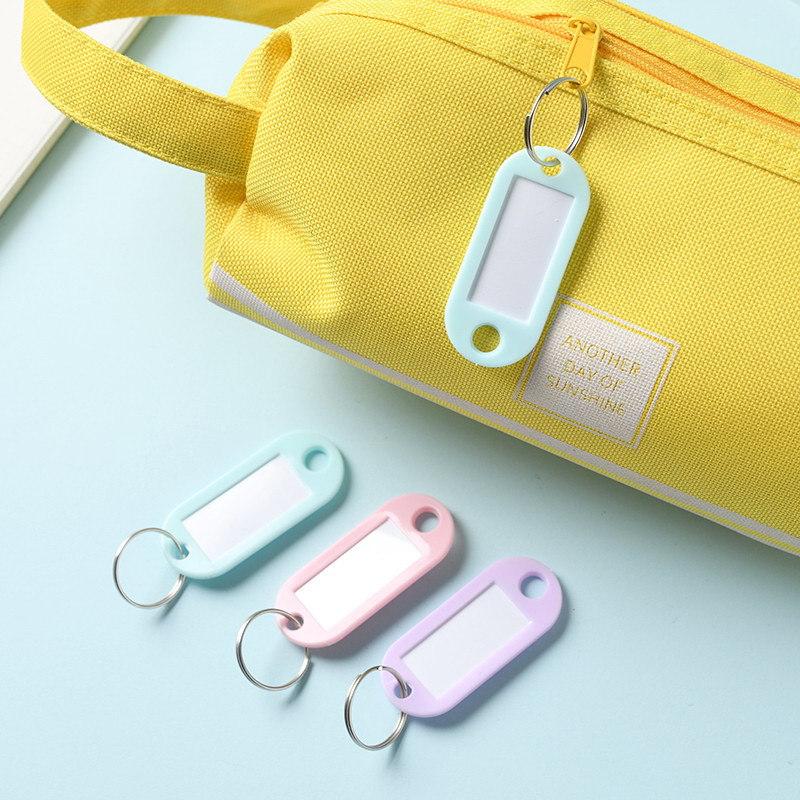 Macaron Color Tag Pendant Classification Mark Luggage Boarding Pass Plastic Key Card Hotel Number Key Chain