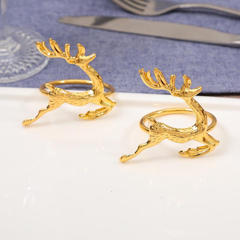 christmas high-end western restaurant christmas metal christmas deer elk napkin buckle napkin ring napkin ring Specification drawing